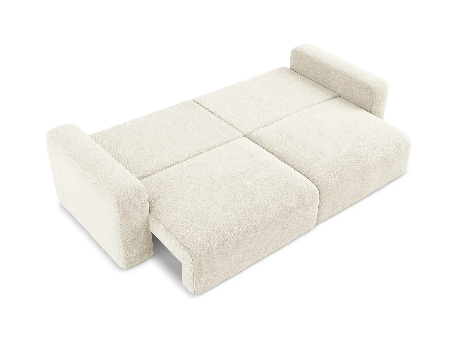 Canapé 3 places convertible en Chenille - beige clair - KONA