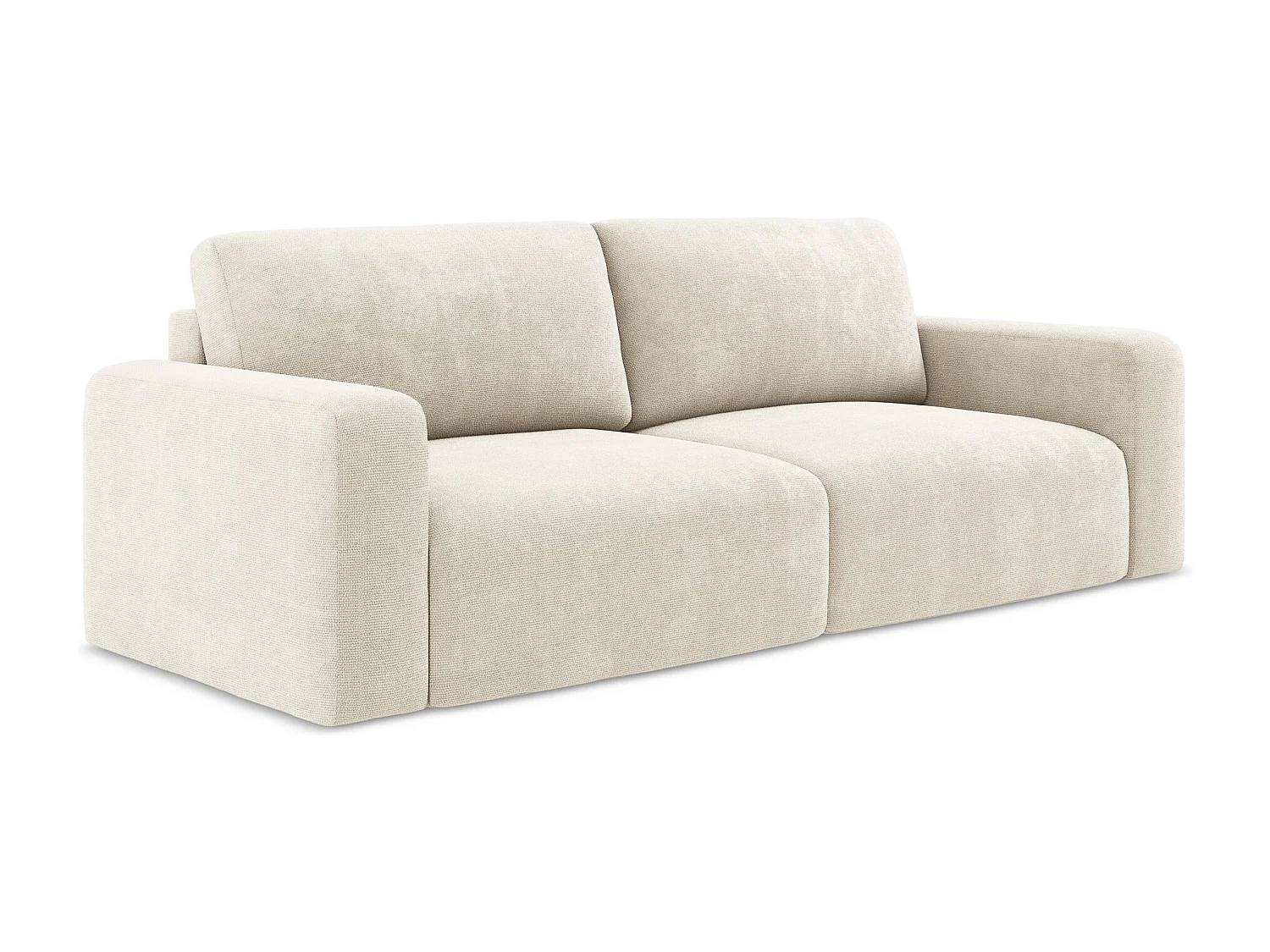 Canapé 3 places convertible en Chenille - beige clair - KONA