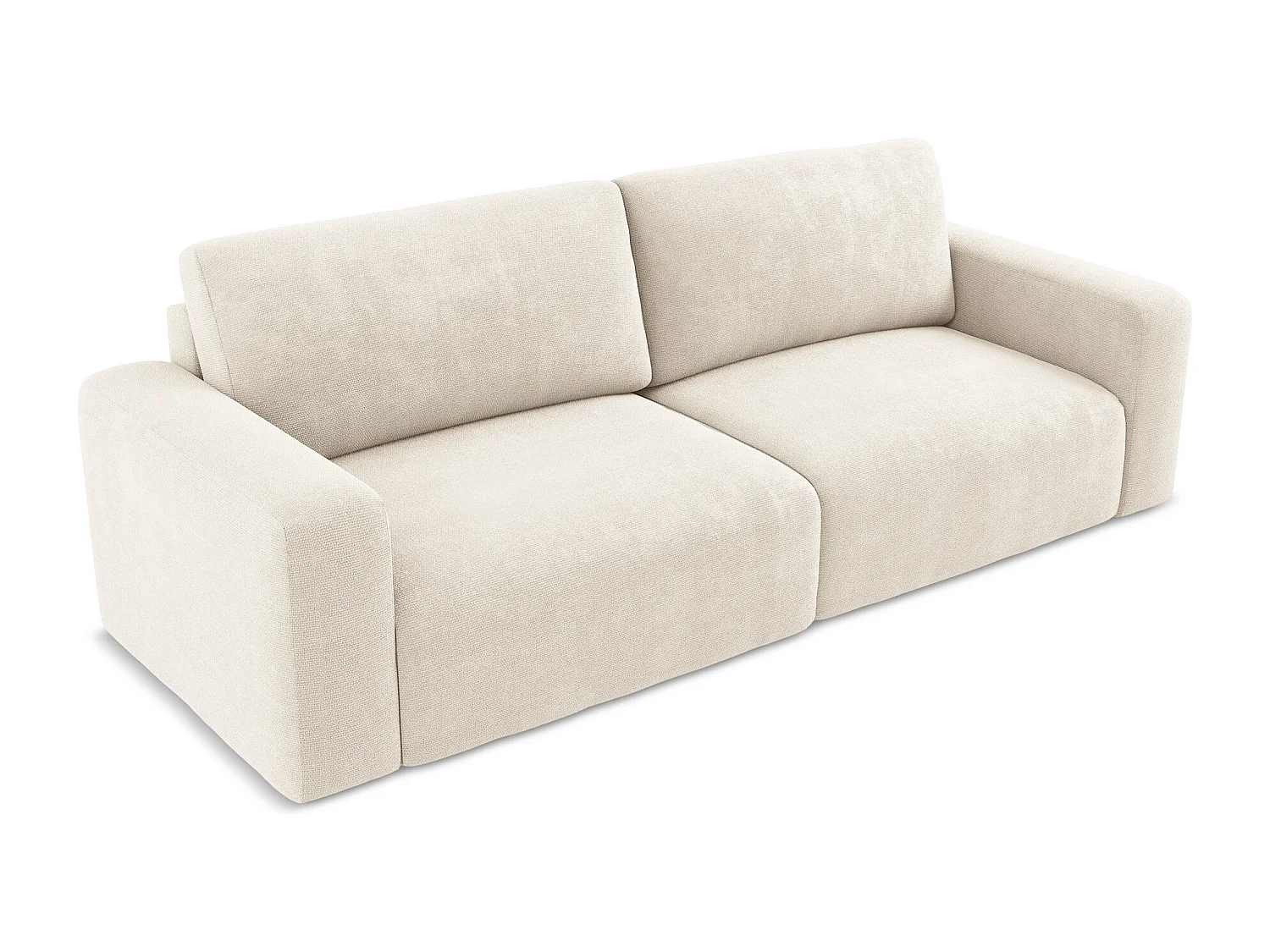 Canapé 3 places convertible en Chenille - beige clair - KONA