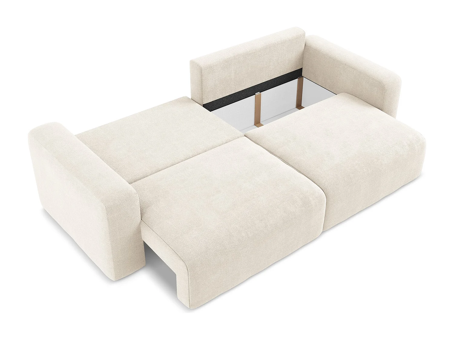 Canapé 3 places convertible en Chenille - beige clair - KONA