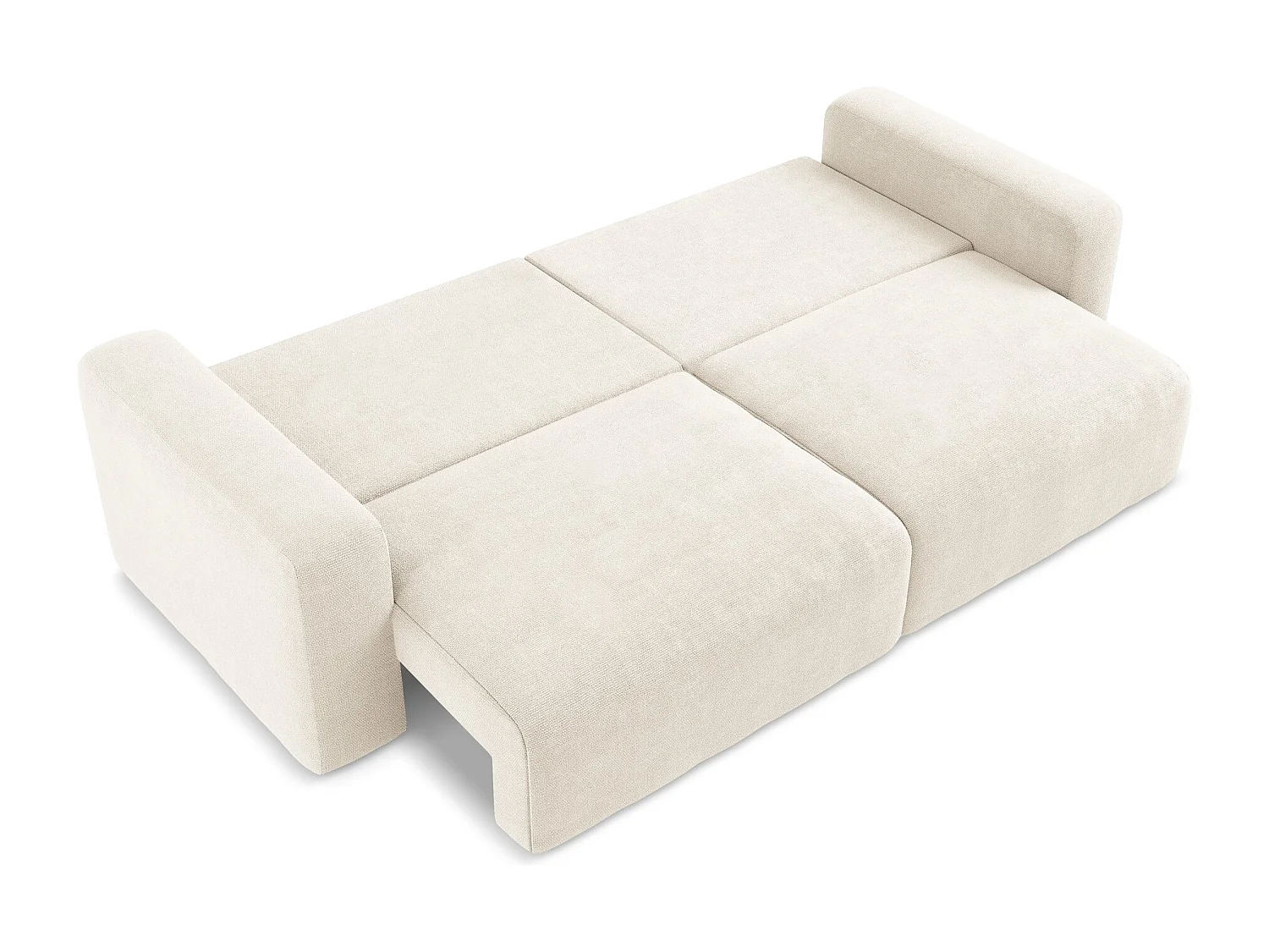 3-Sitzer Sofa mit Schlaffunktion - - Chenille - Hell beige - KONA