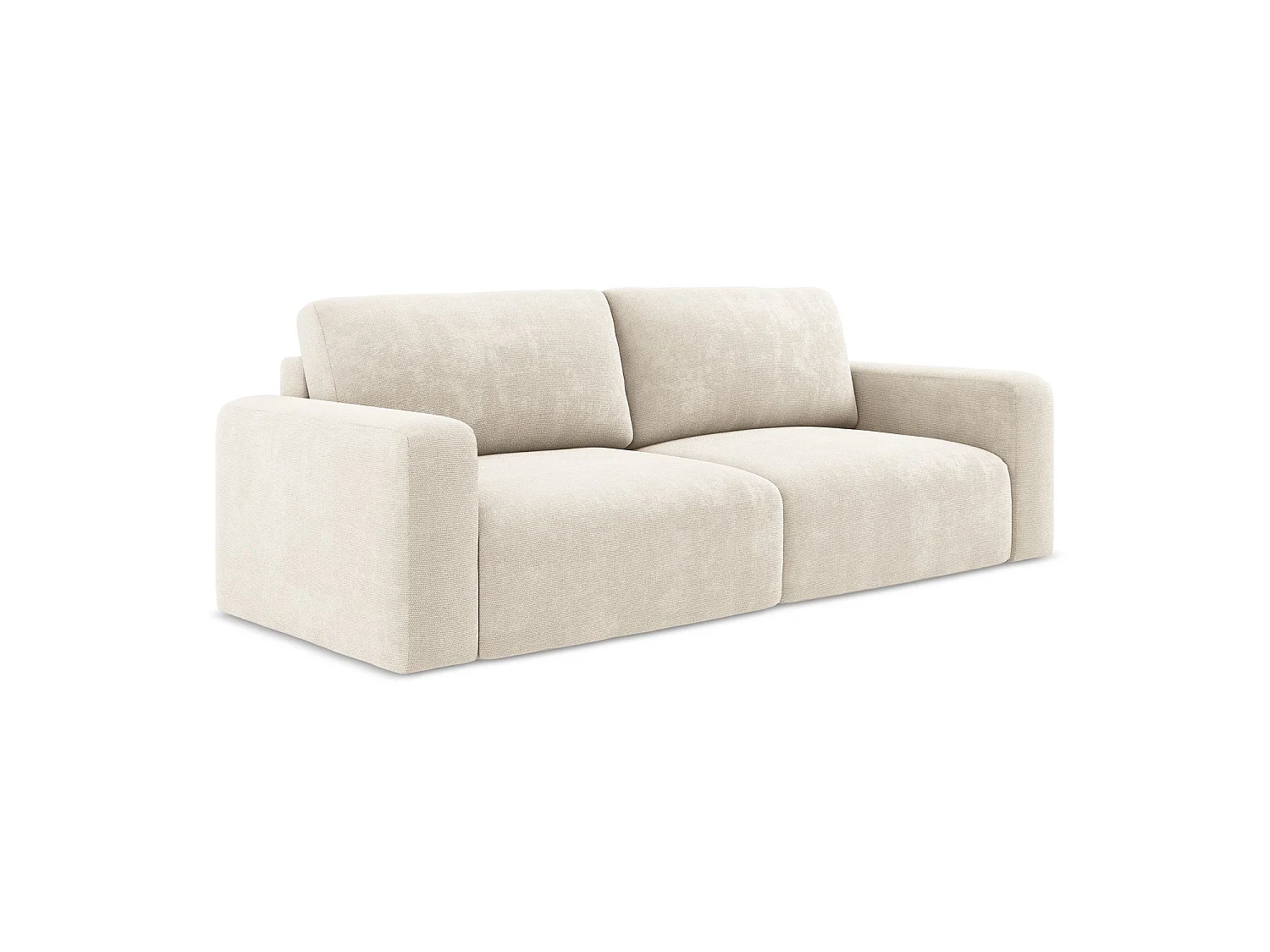 Canapé 3 places convertible en tissu chenille - beige clair - OSTIA
