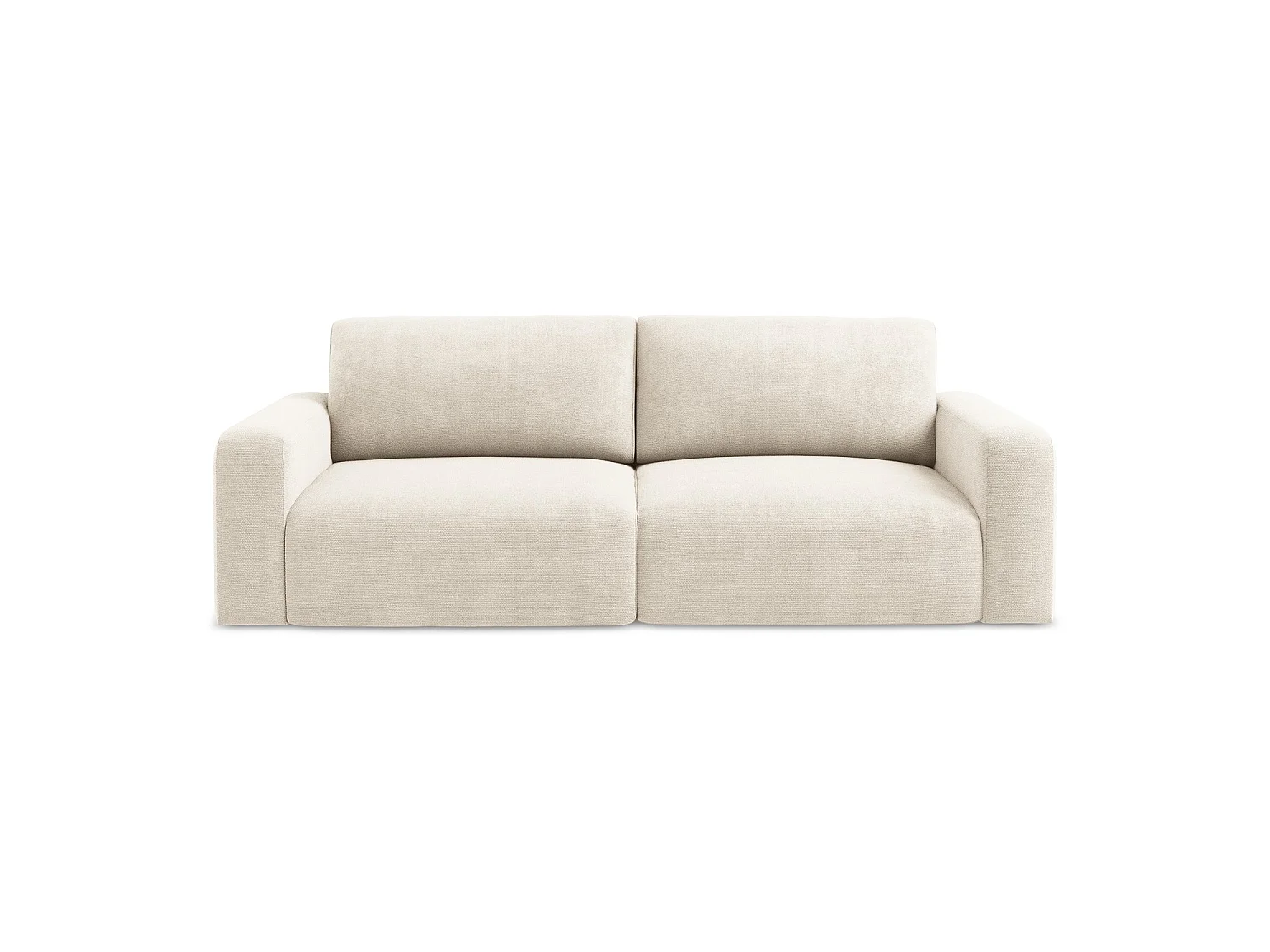 Canapé 3 places convertible en tissu chenille - beige clair - OSTIA