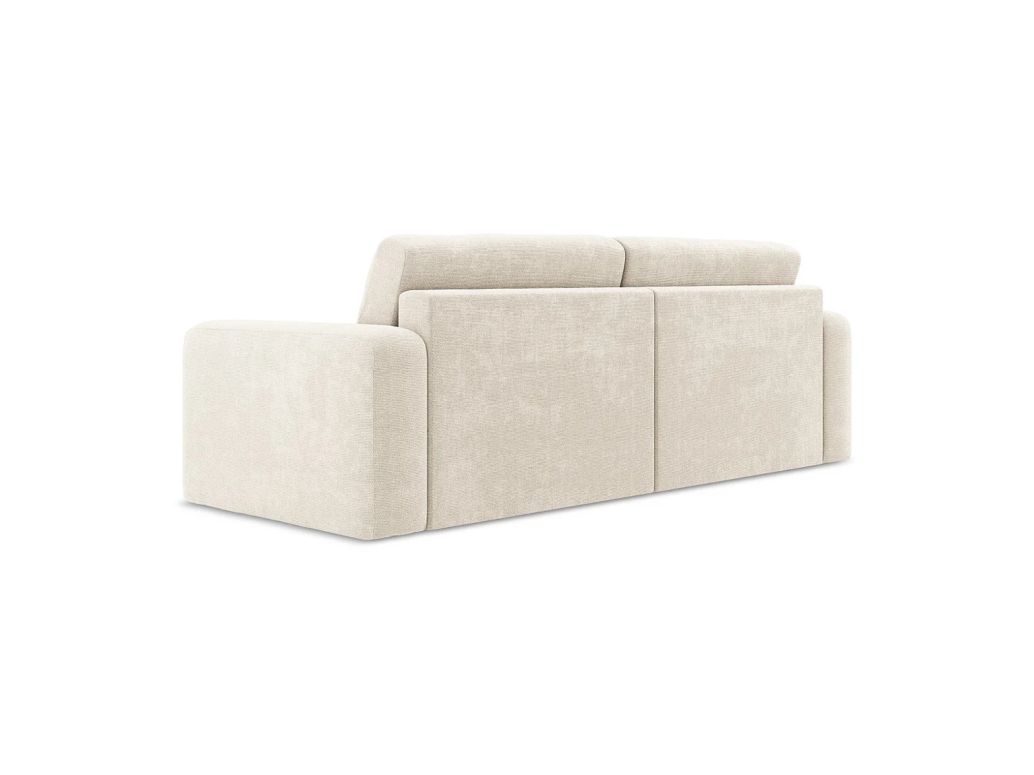 Canapé 3 places convertible en tissu chenille - beige clair - OSTIA