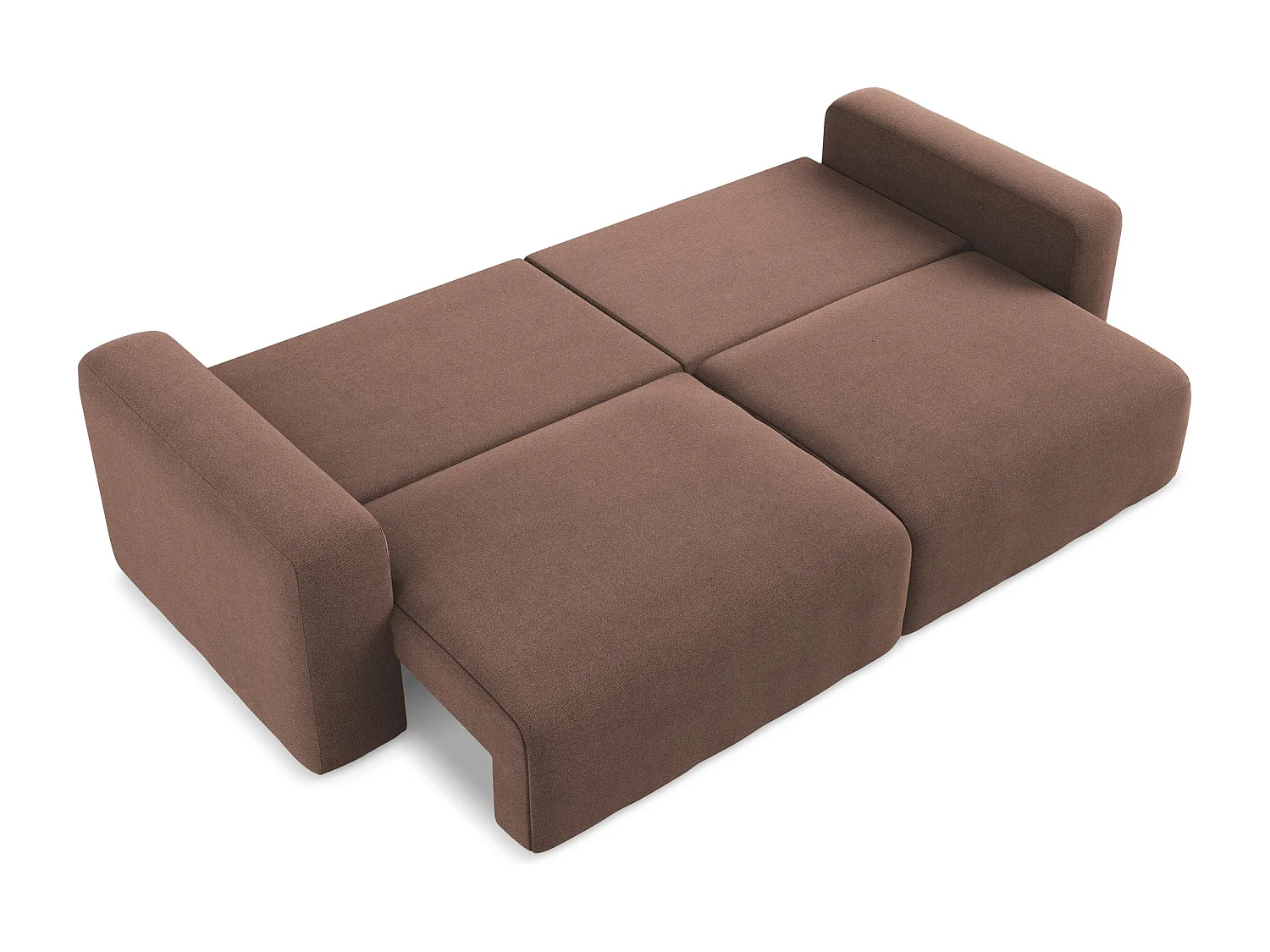 Canapé 3 places convertible en Strukturstoff - rose poudré - KONA