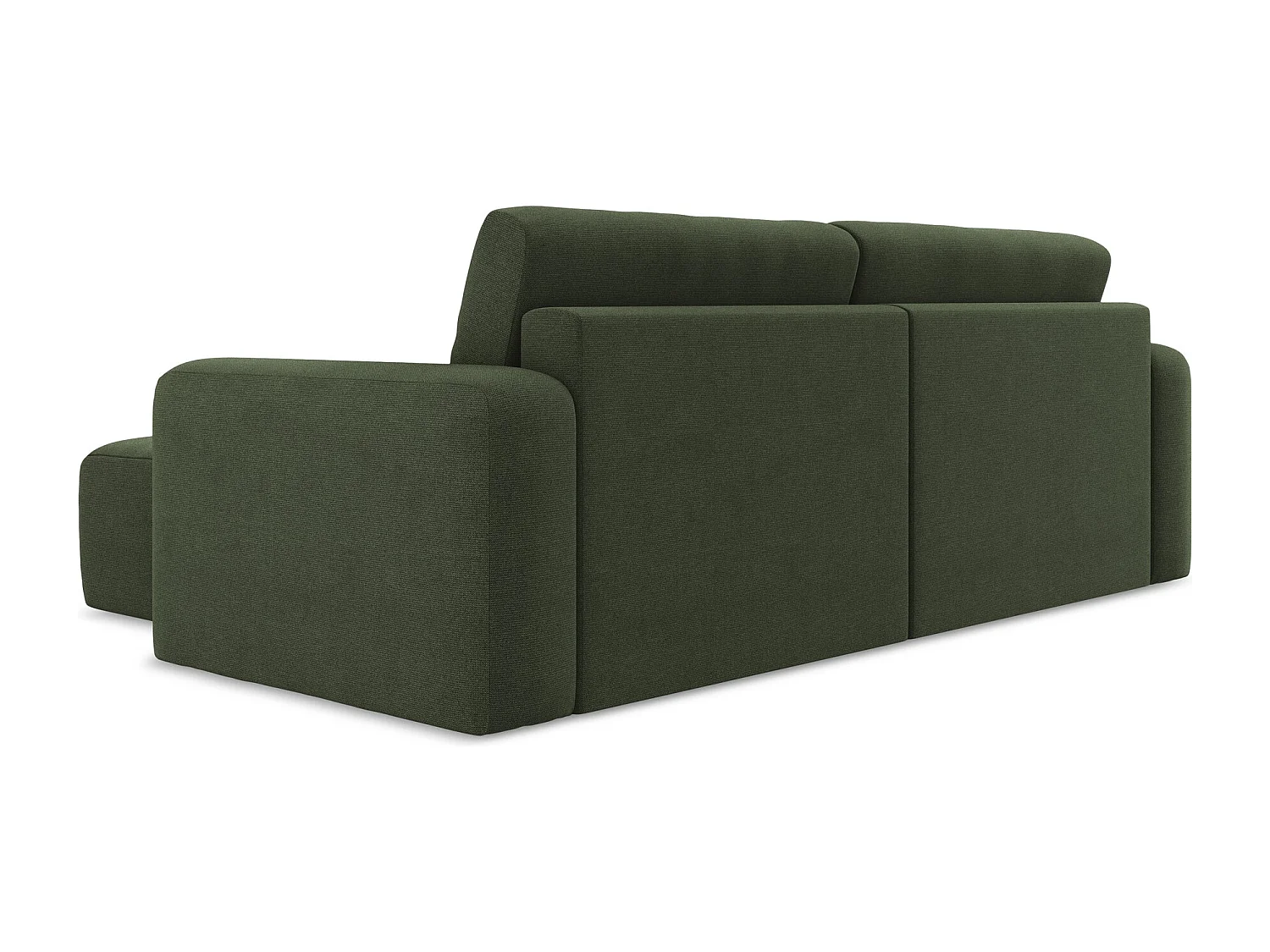 Canapé d’angle 3 places droit convertible en Strukturstoff - olive - KONA