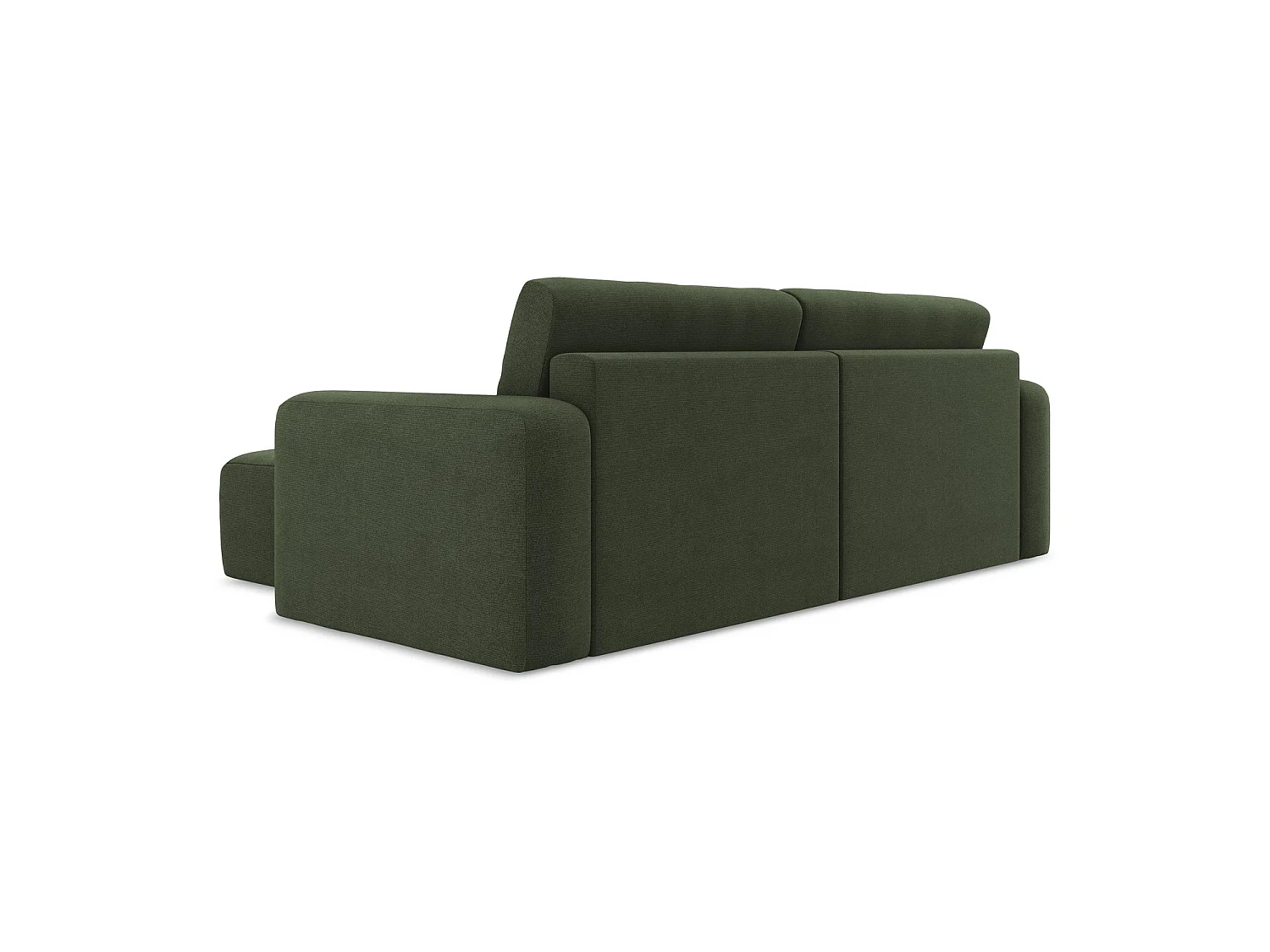 Canapé d'angle droit convertible en tissu texturé - olive - OSTIA