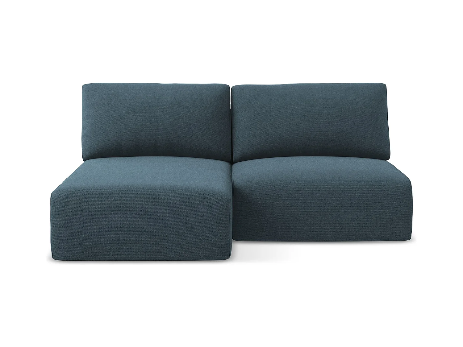 Open hoekbank links met bedfunctie van jeans textuurstof - KONA