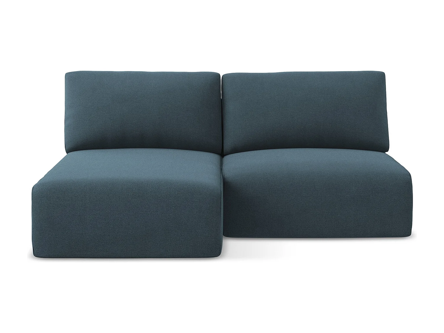 Otwarty Lewy narożnik z funkcją spania - z tkaniny strukturalnej - jeans - KONA