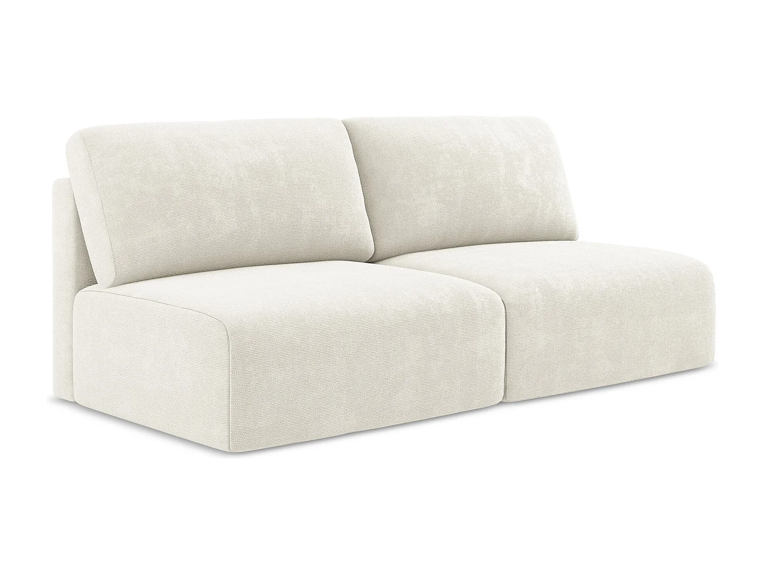 Sofá cama sin reposabrazos 3 plazas de tela chenilla blanco - KONA