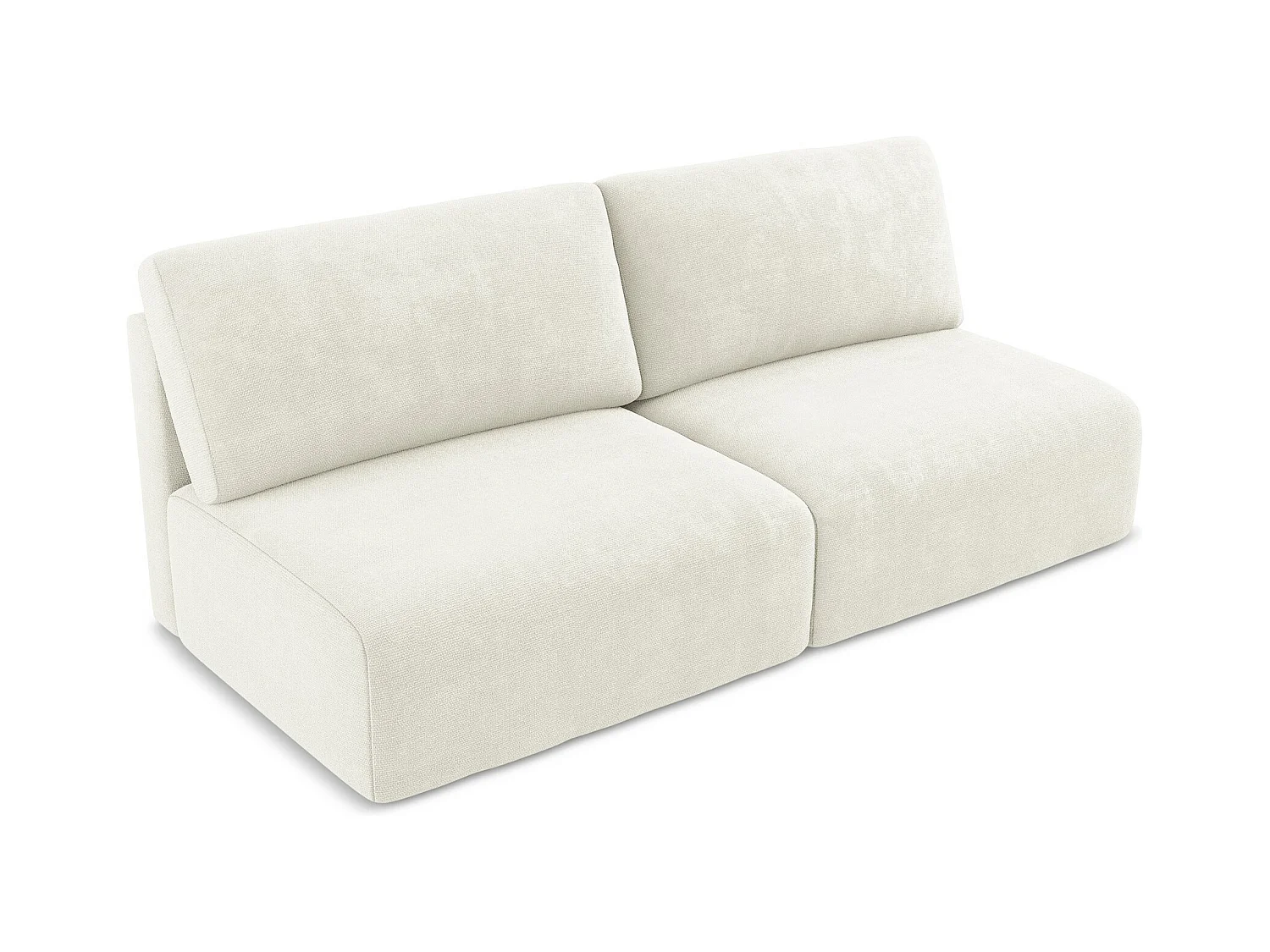 Canapé 3 places sans accoudoir convertible en Chenille - blanc - KONA