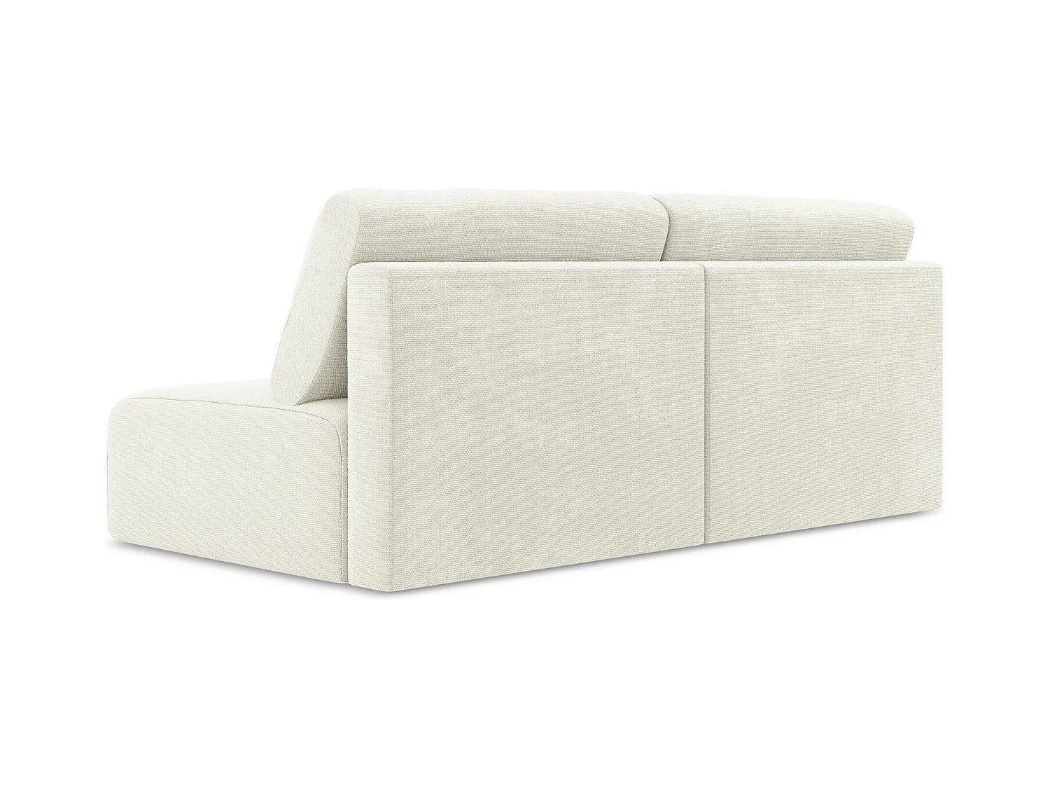 Canapé 3 places sans accoudoir convertible en Chenille - blanc - KONA