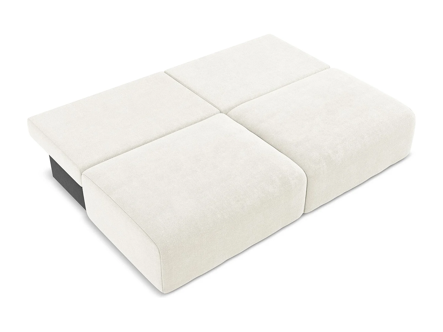 Canapé 3 places sans accoudoir convertible en Chenille - blanc - KONA