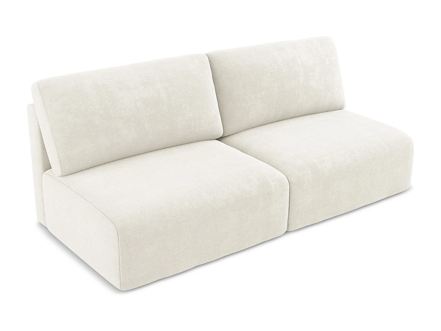 3-Sitzer Sofa ohne Armlehne mit Schlaffunktion - / - Chenille - Weiß - KONA