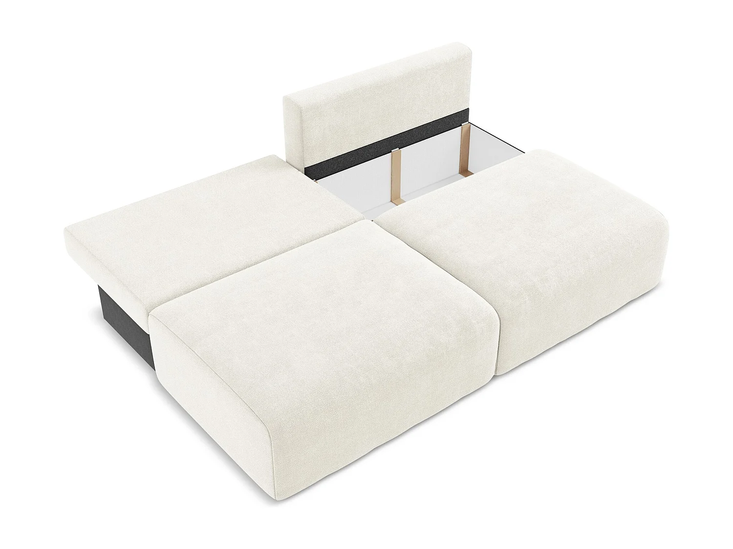 3-Sitzer Sofa ohne Armlehne mit Schlaffunktion - / - Chenille - Weiß - KONA