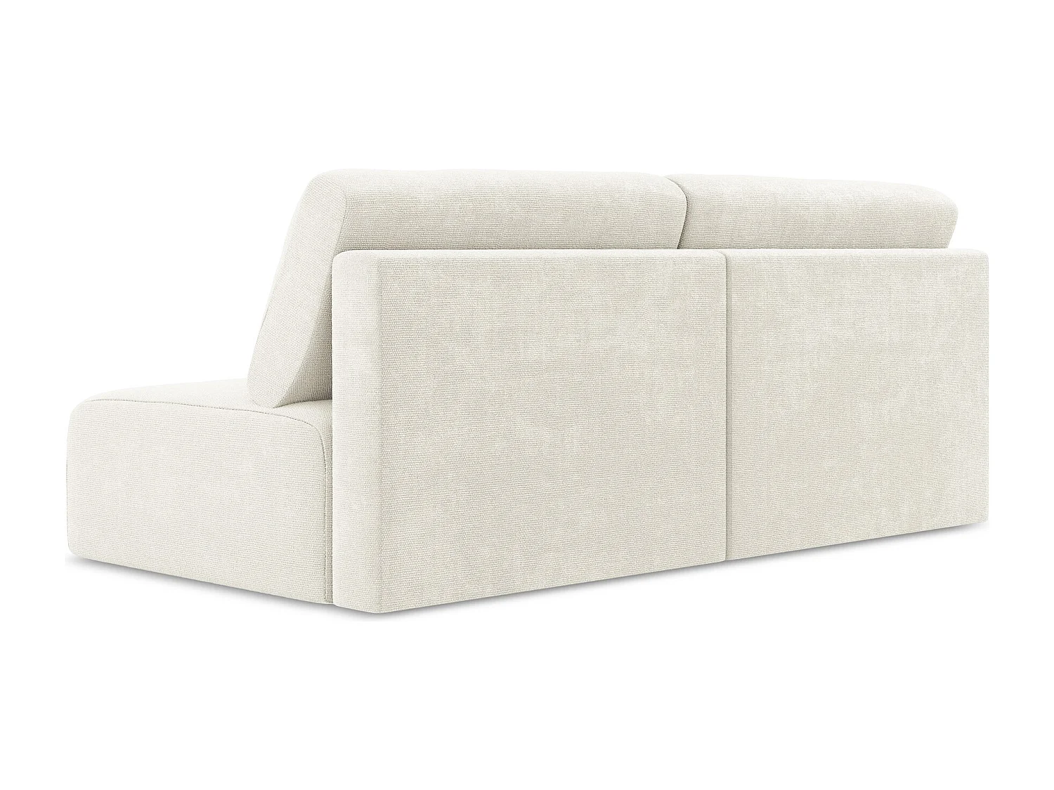 3-Sitzer Sofa ohne Armlehne mit Schlaffunktion - / - Chenille - Weiß - KONA