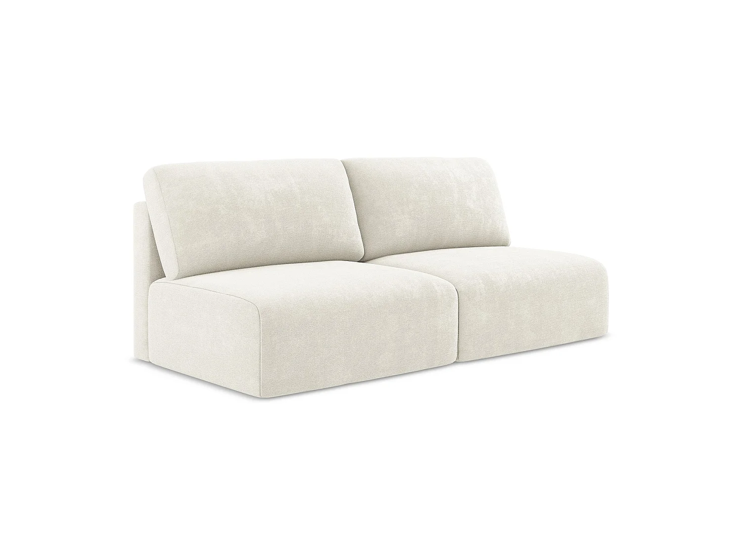 Driezits-slaapbank van wit chenille stof - OSTIA