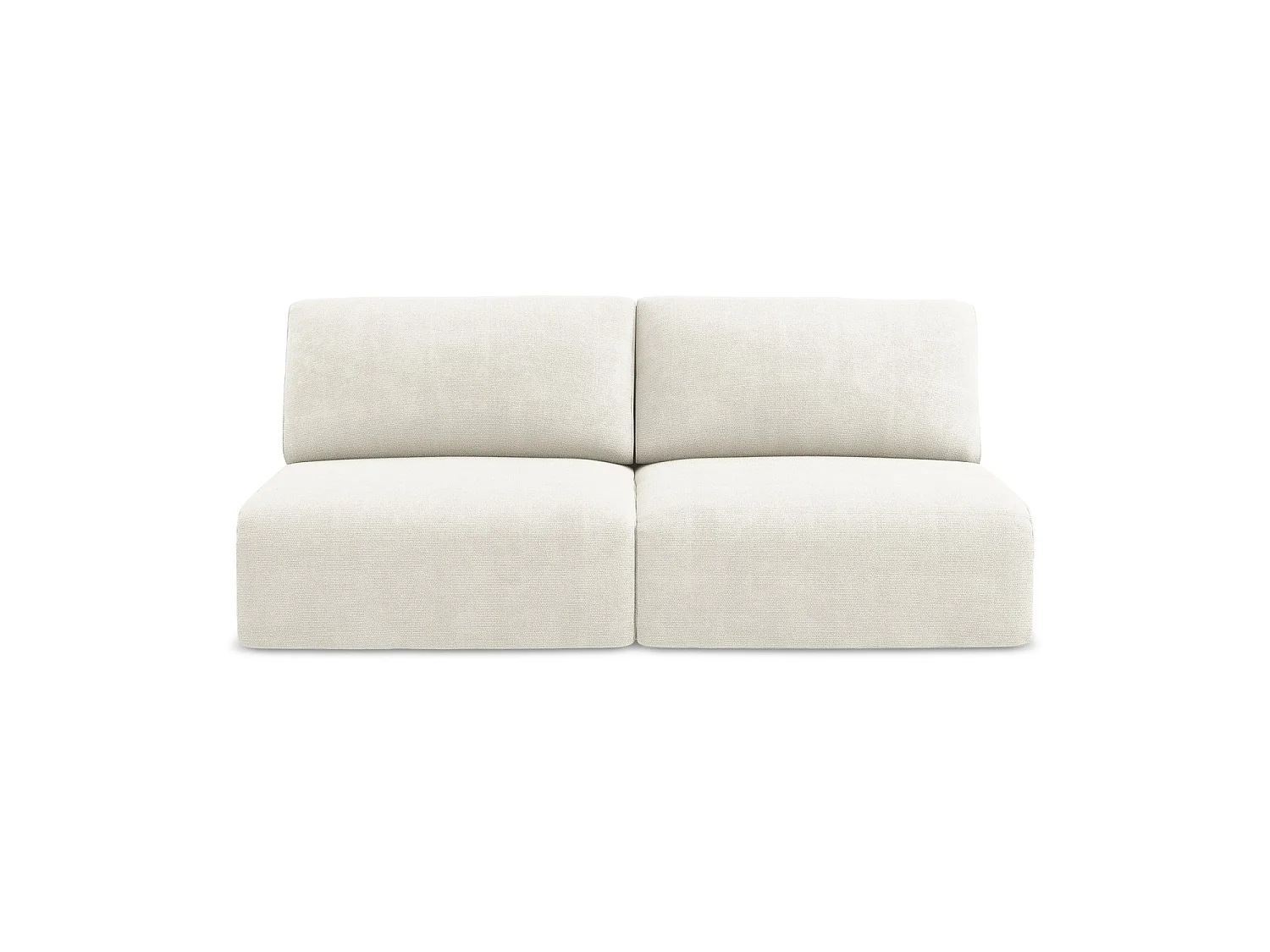 Driezits-slaapbank van wit chenille stof - OSTIA