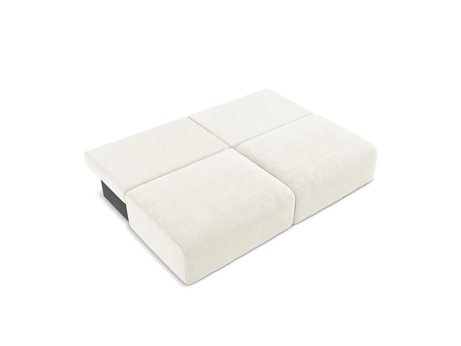 Driezits-slaapbank van wit chenille stof - OSTIA