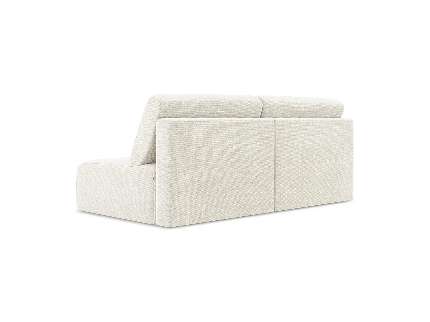 Driezits-slaapbank van wit chenille stof - OSTIA