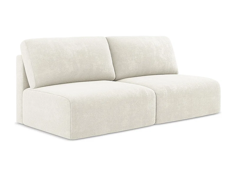 3-Sitzer Sofa ohne Armlehne mit Schlaffunktion - / - Chenille - Weiß - KONA
