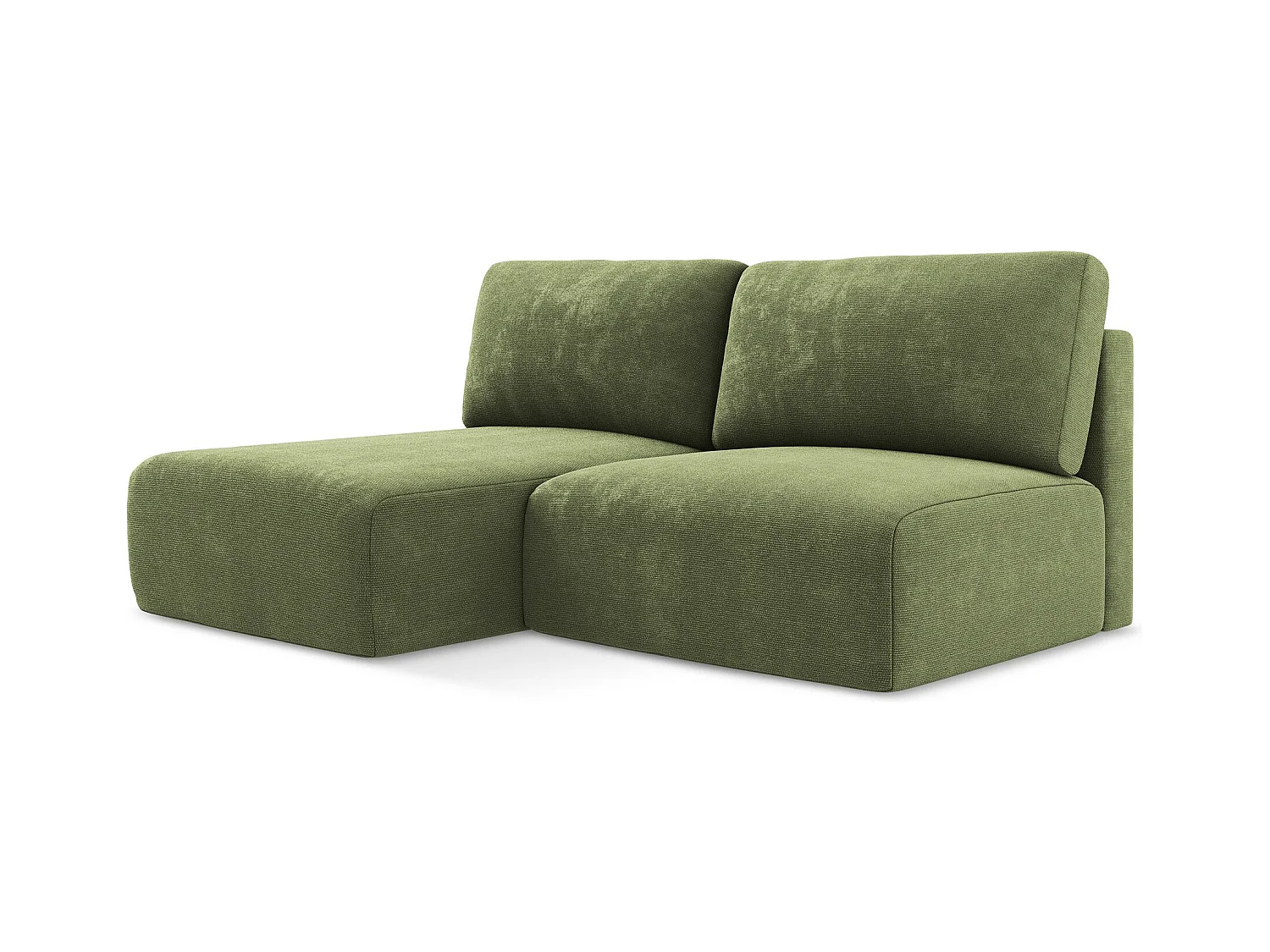 Ecksofa ohne Armlehne mit Schlaffunktion Links - Links - Chenille - Grün - KONA