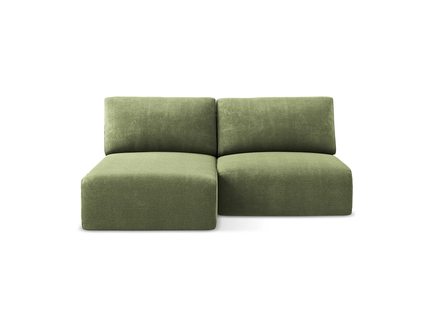 Canapé d’angle 3 places gauche convertible en tissu chenille - vert - OSTIA