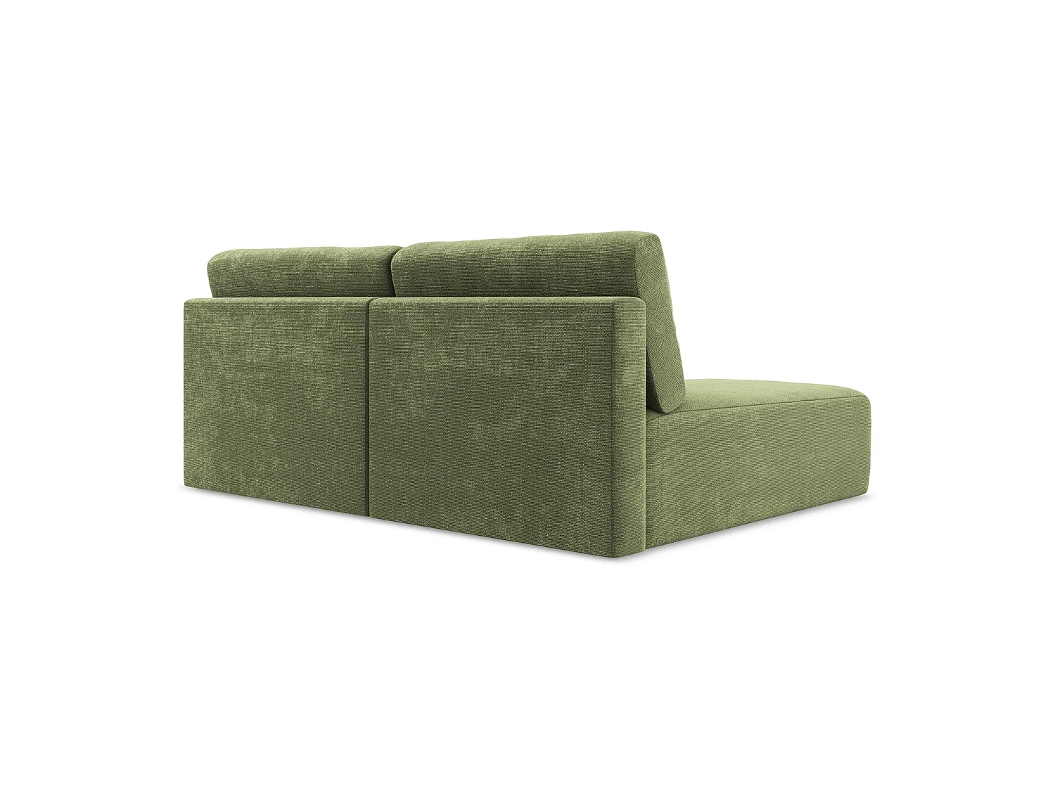 Canapé d’angle 3 places gauche convertible en tissu chenille - vert - OSTIA