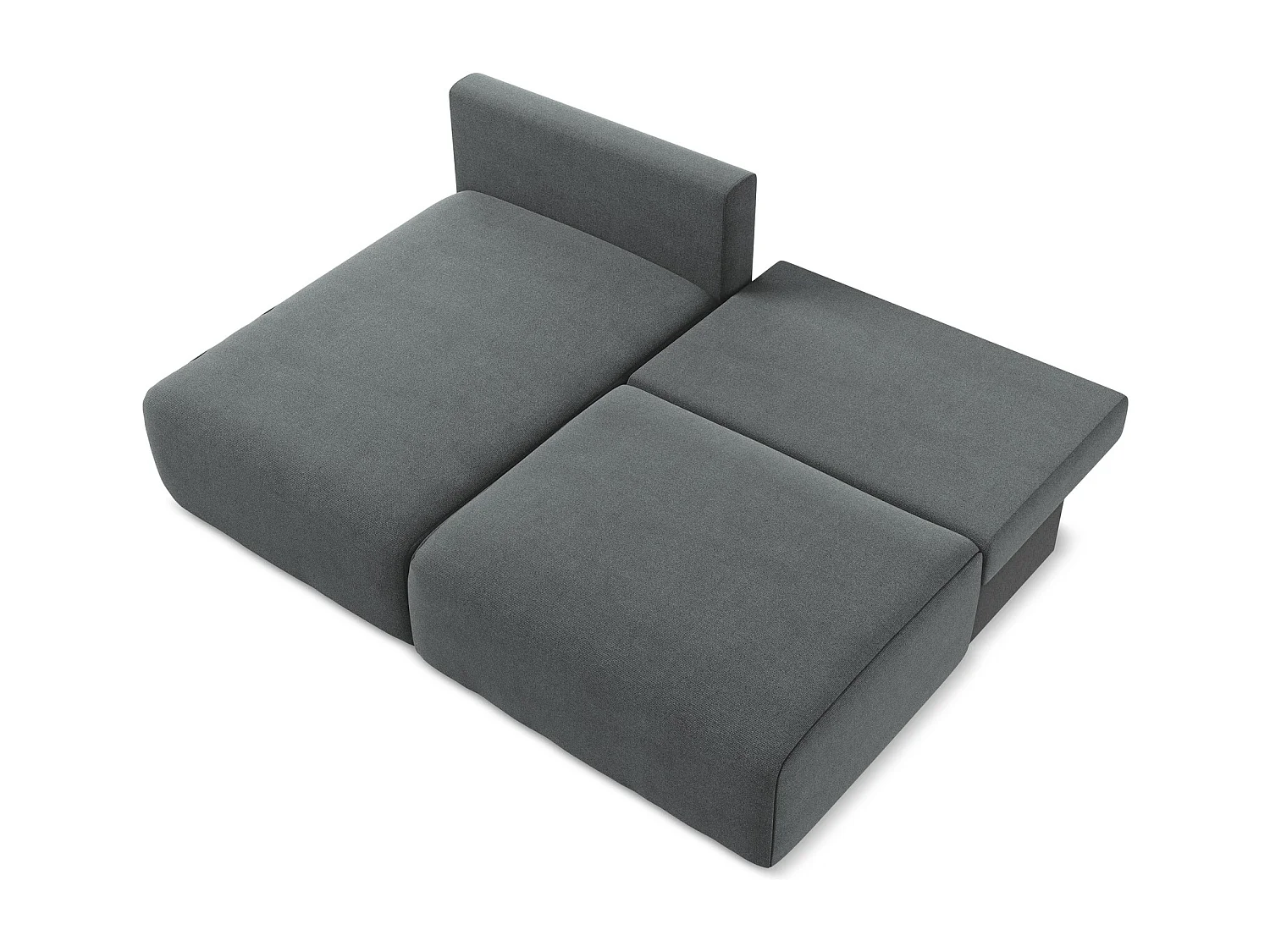 Ecksofa ohne Armlehne mit Schlaffunktion Links - Links - Strukturstoff - Grau - KONA