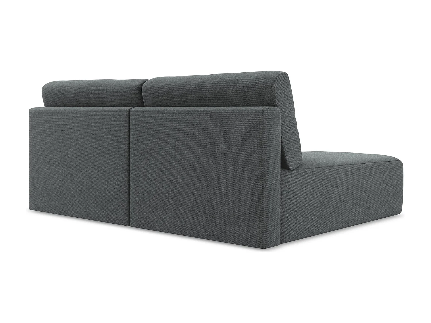 Ecksofa ohne Armlehne mit Schlaffunktion Links - Links - Strukturstoff - Grau - KONA
