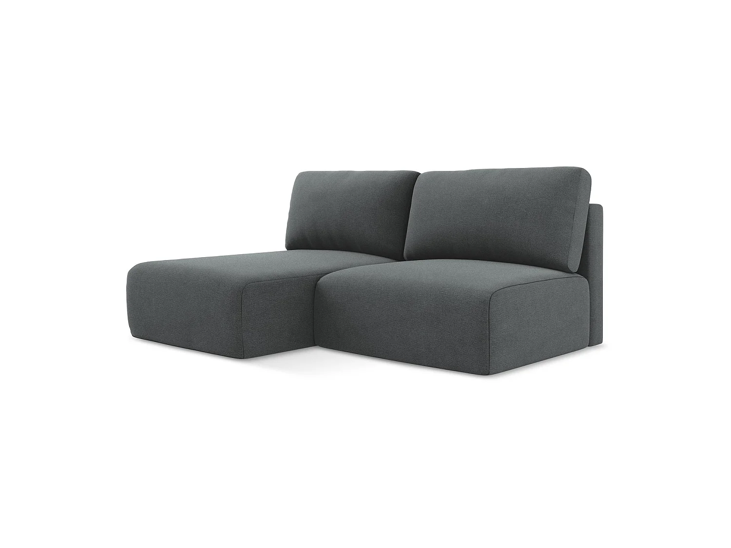 Canapé d’angle 3 places gauche convertible en tissu texturé - gris - OSTIA