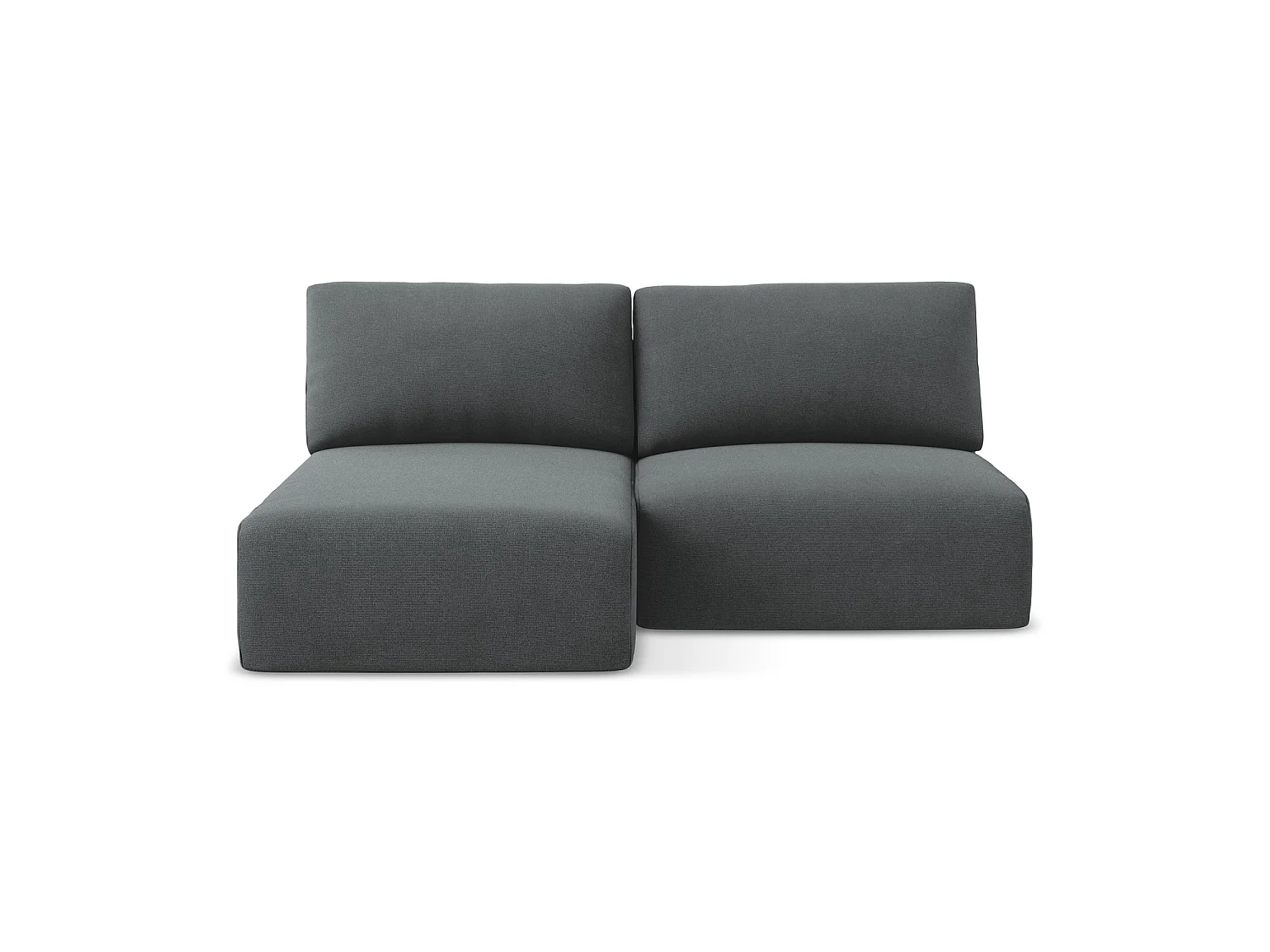 Canapé d’angle 3 places gauche convertible en tissu texturé - gris - OSTIA