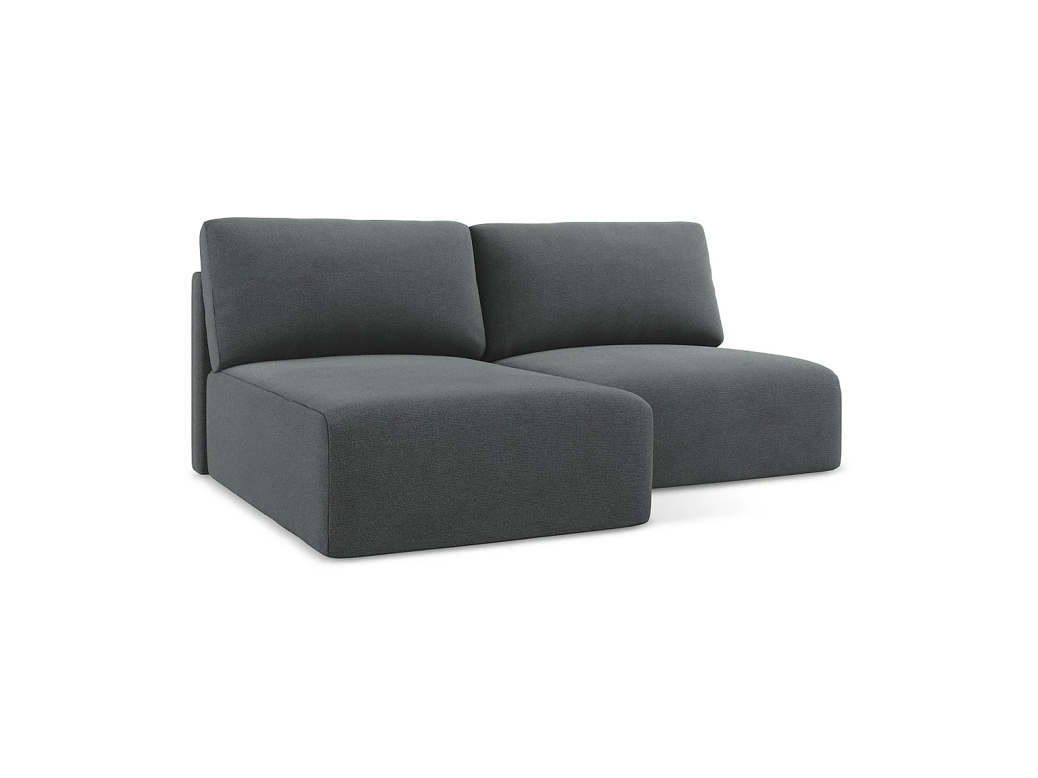 Canapé d’angle 3 places gauche convertible en tissu texturé - gris - OSTIA
