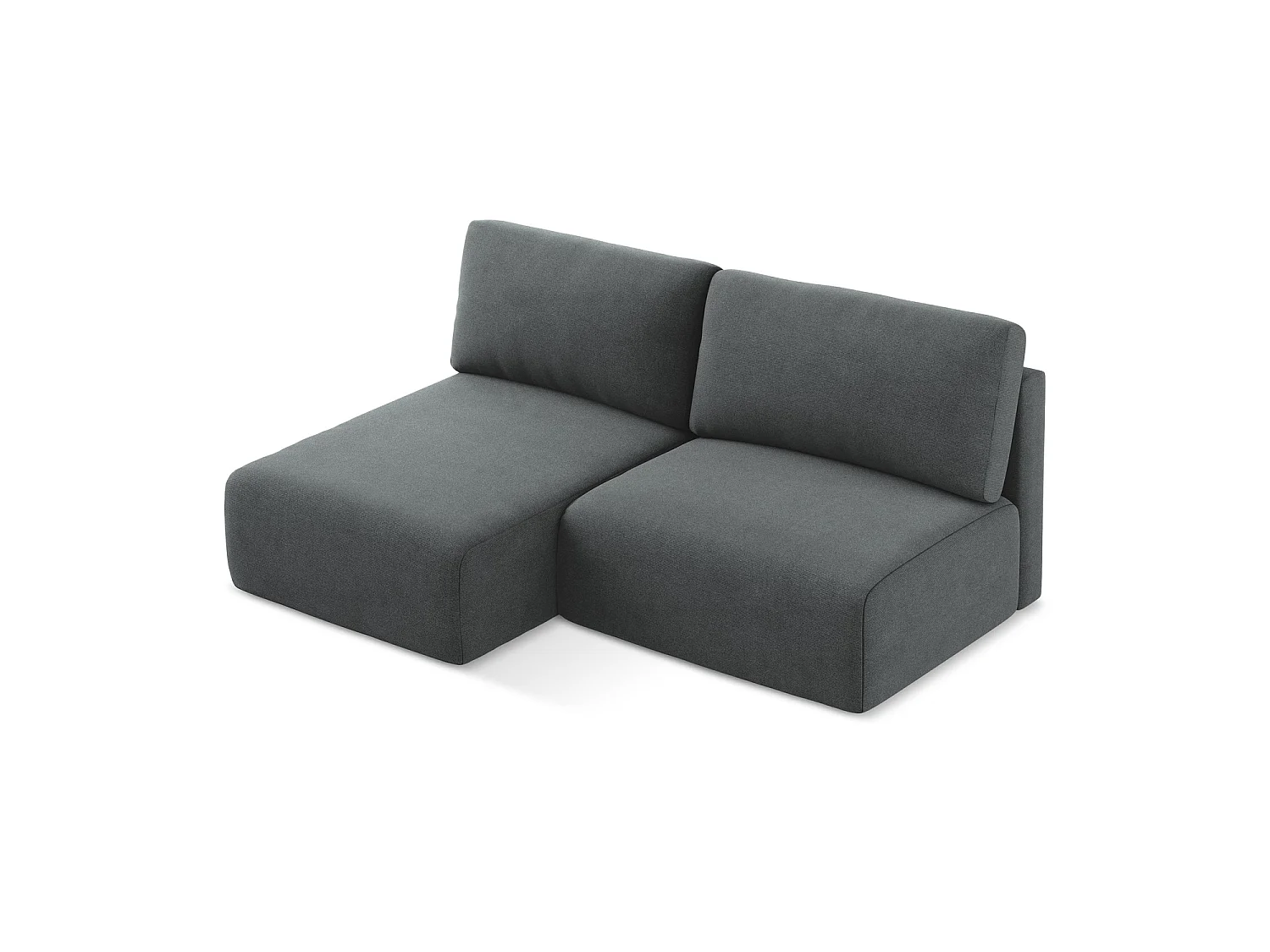 Canapé d’angle 3 places gauche convertible en tissu texturé - gris - OSTIA