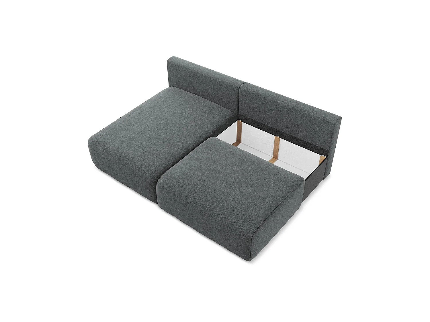 Canapé d’angle 3 places gauche convertible en tissu texturé - gris - OSTIA