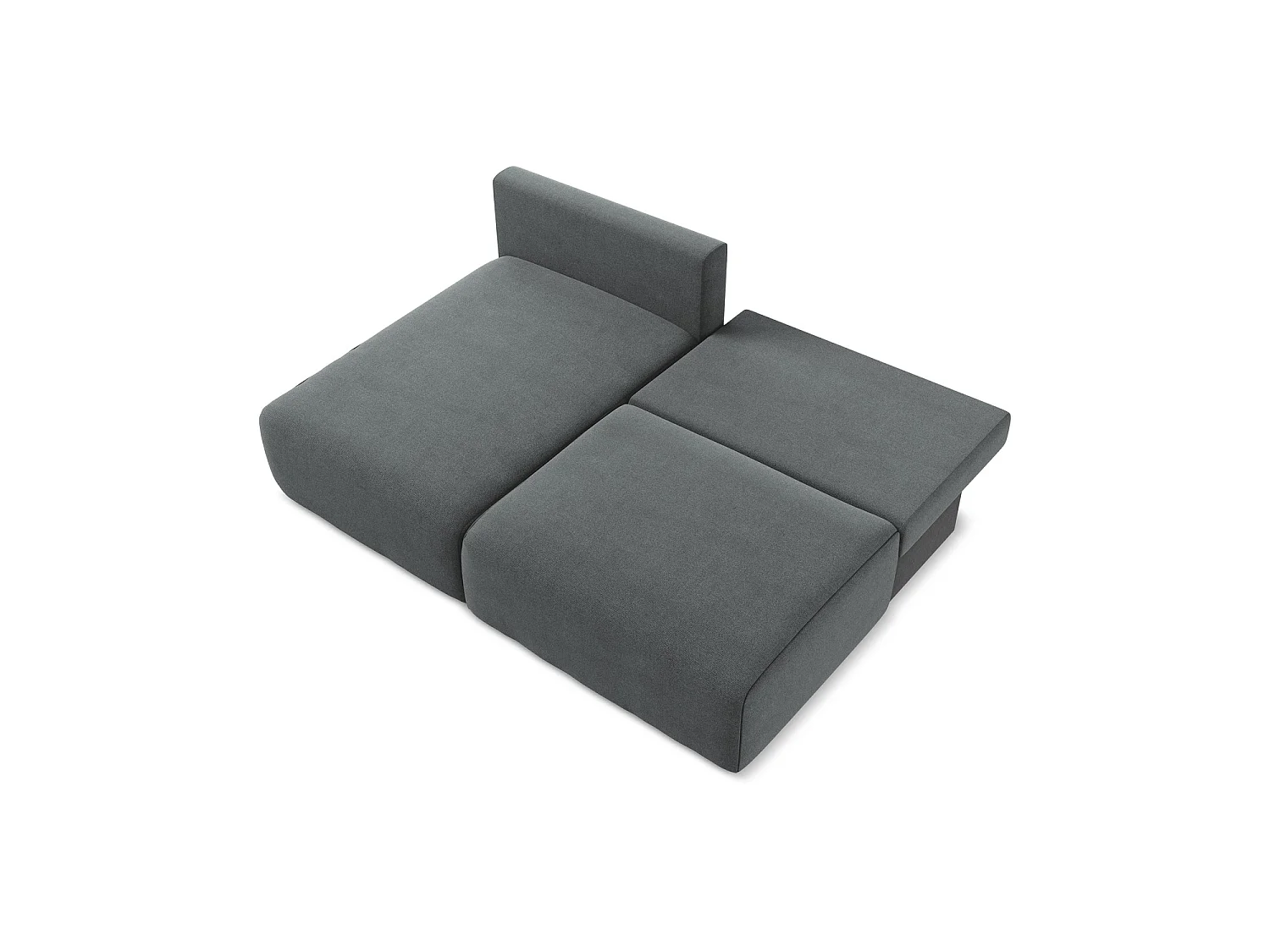Canapé d’angle 3 places gauche convertible en tissu texturé - gris - OSTIA
