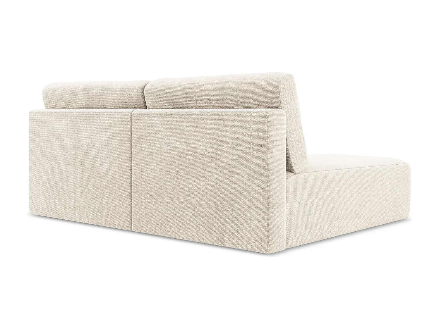 Canapé d’angle 3 places gauche sans accoudoir convertible en Chenille - beige clair - KONA