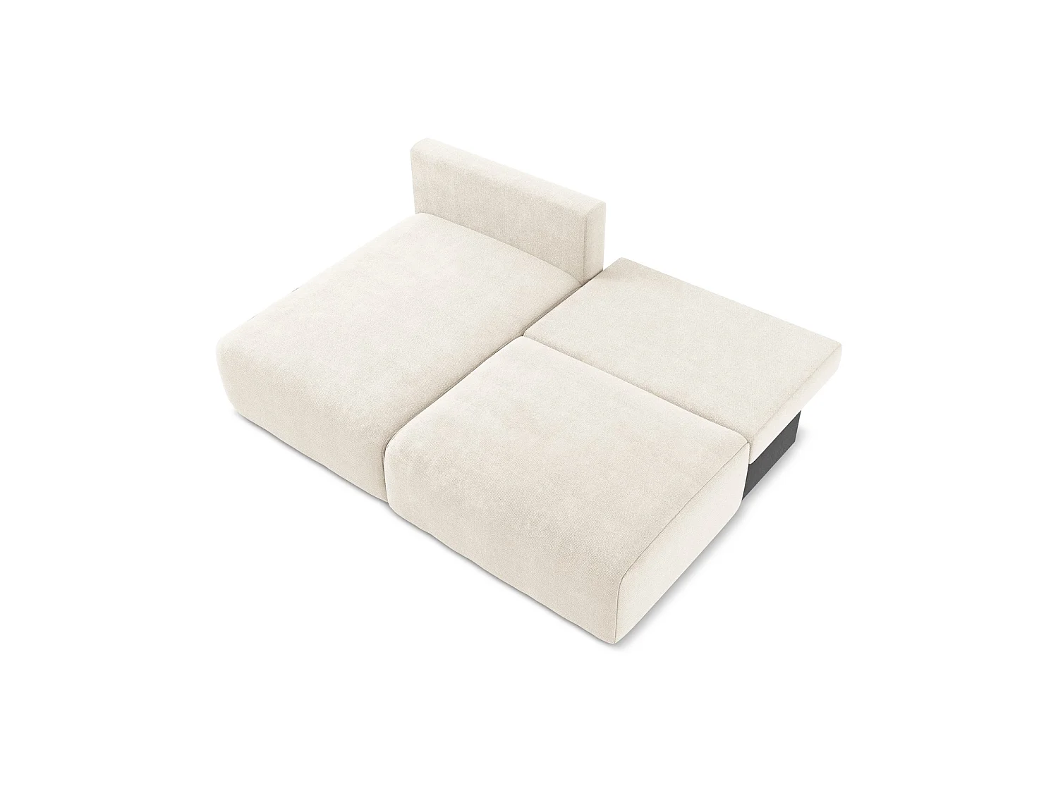 Hoekslaapbank links van lichtbeige chenille stof - OSTIA