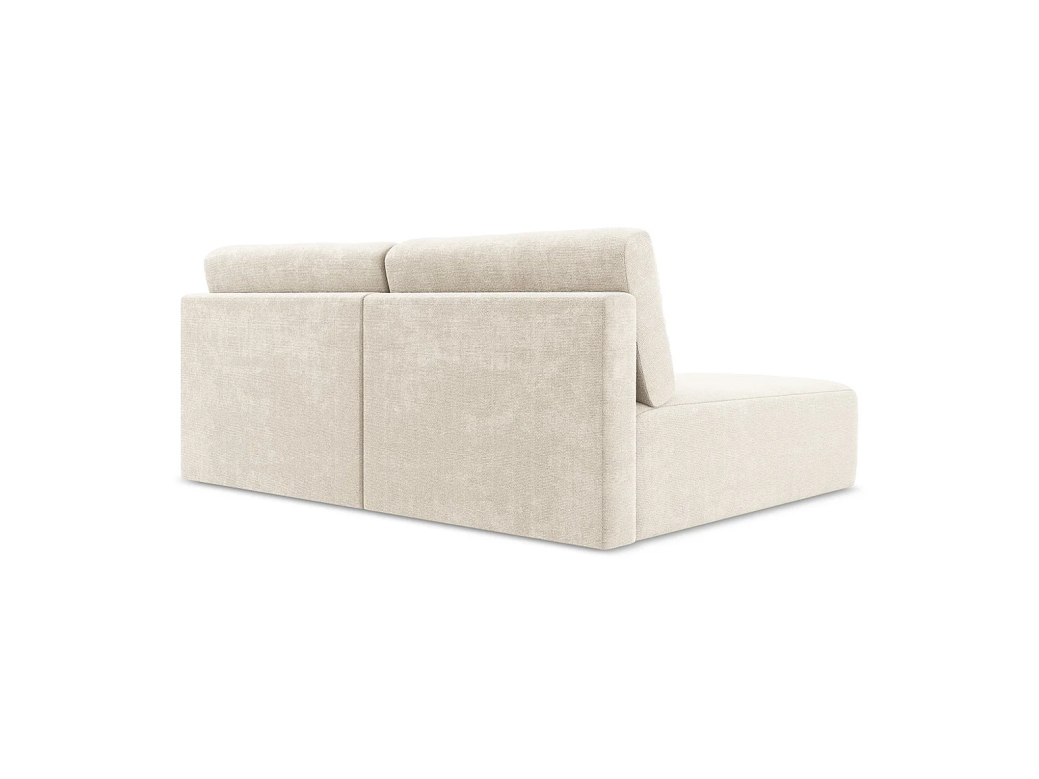 Hoekslaapbank links van lichtbeige chenille stof - OSTIA