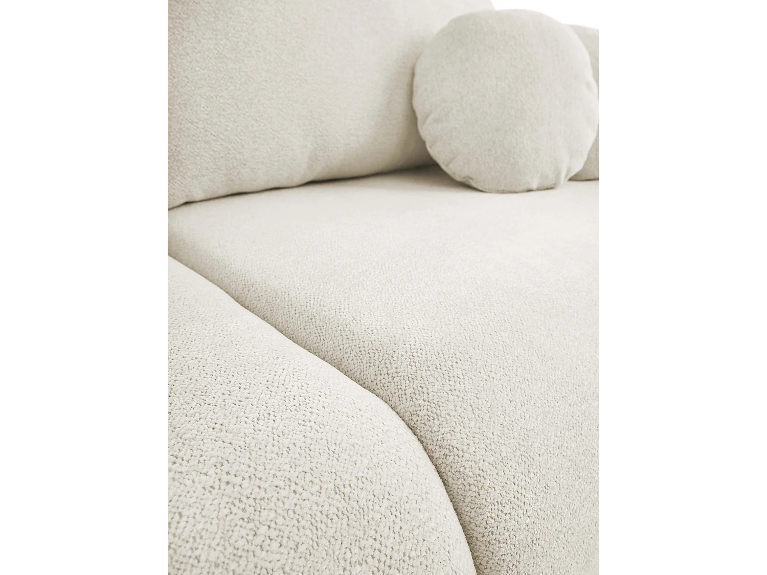 Schlafsofa LOOP, modernes Design, Stauraum, skandinavischer Stil, 234x86x112 cm, Farbe: WEISS