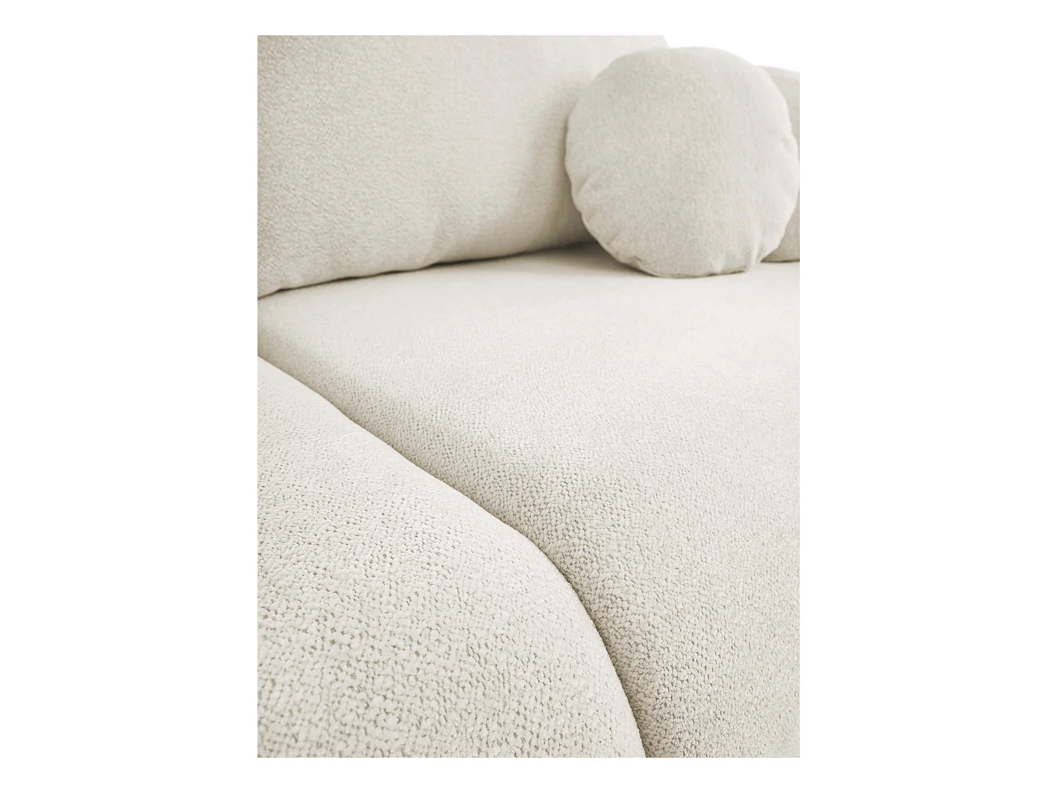 Schlafsofa LOOP, modernes Design, Stauraum, skandinavischer Stil, 234x86x112 cm, Farbe: WEISS
