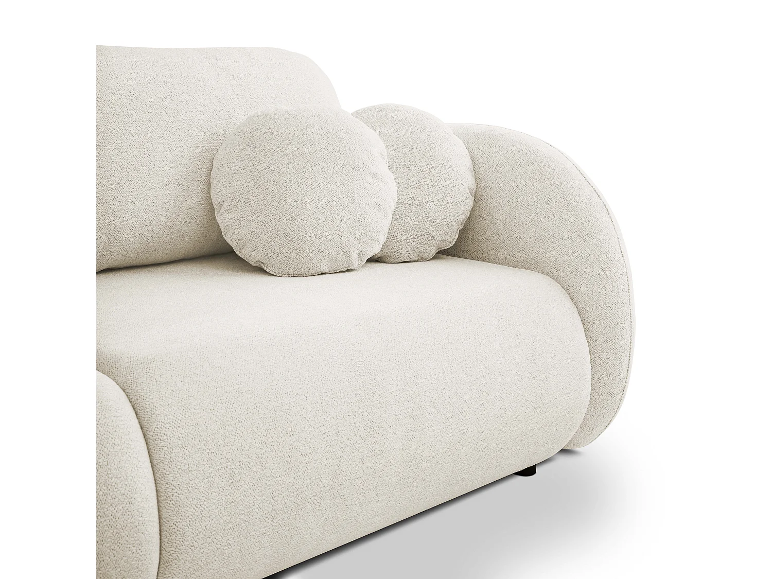 Slaapbank LOOP – Modern design, opbergruimte, Scandinavische stijl, 234x86x112 cm, kleur: WIT