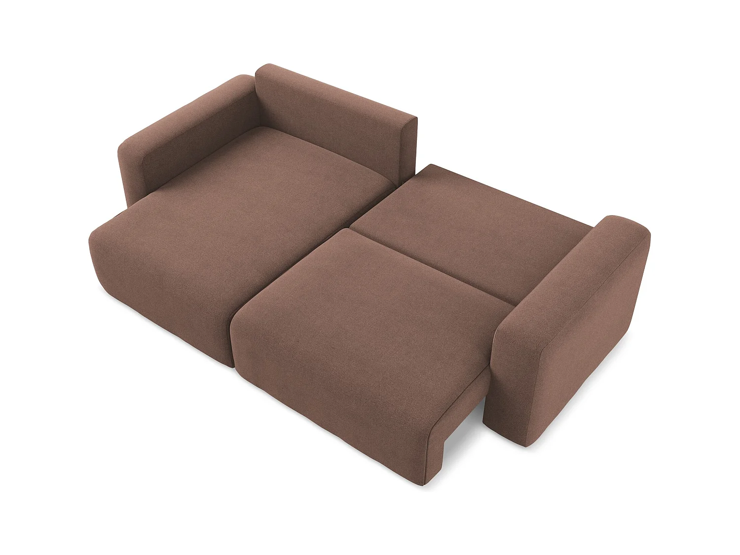 3-Sitzer Ecksofa mit Schlaffunktion - Ecke Links - Strukturstoff - Puderrosa - KONA