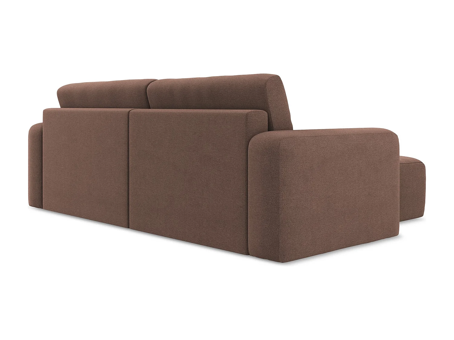 3-Sitzer Ecksofa mit Schlaffunktion - Ecke Links - Strukturstoff - Puderrosa - KONA