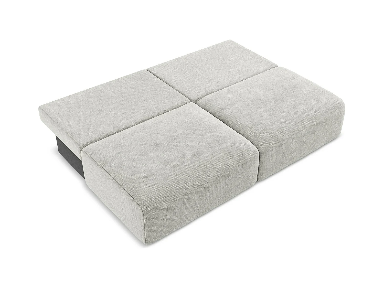 Canapé 3 places sans accoudoir convertible en Chenille - gris clair - KONA