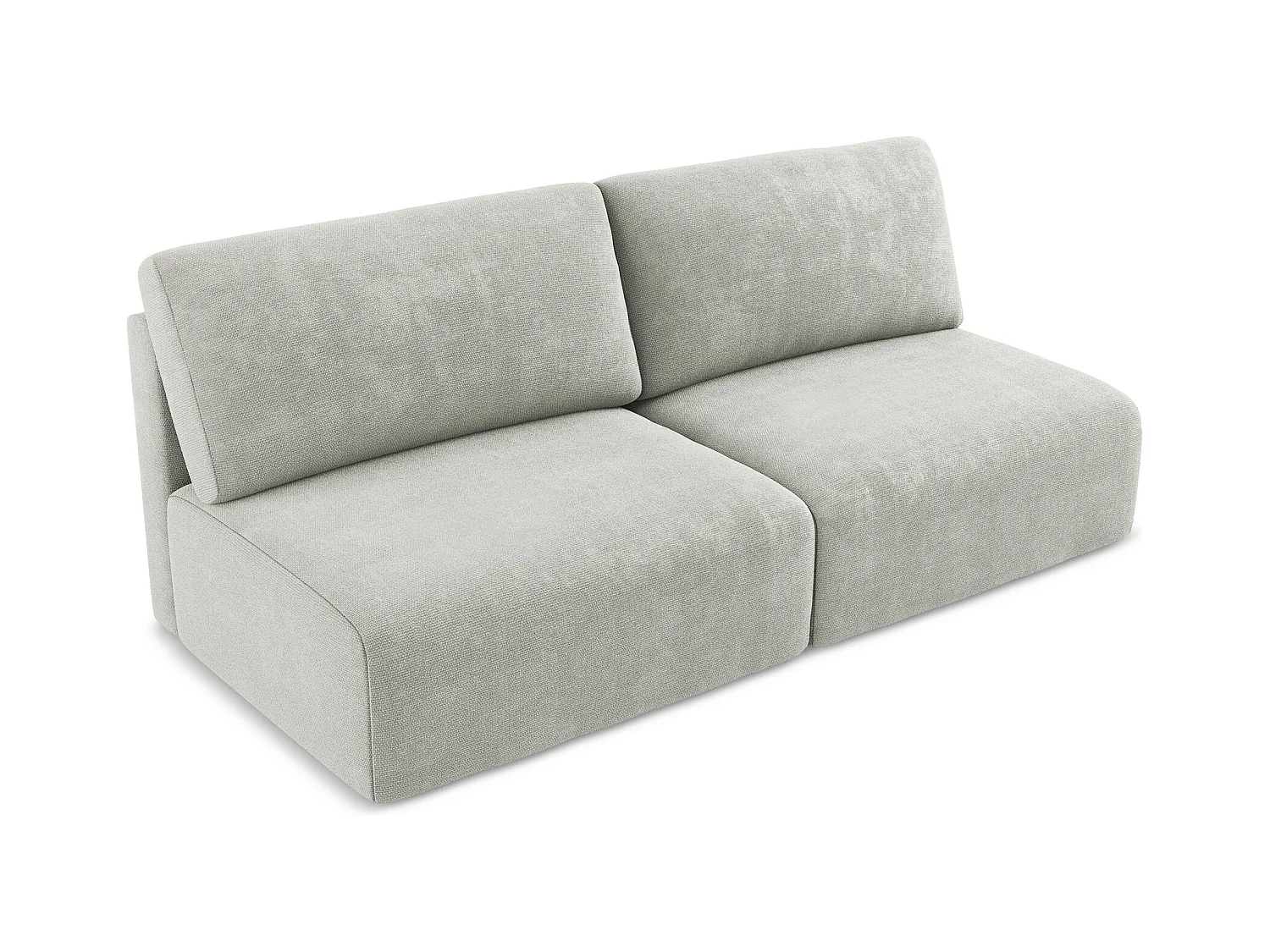 Canapé 3 places sans accoudoir convertible en Chenille - gris clair - KONA