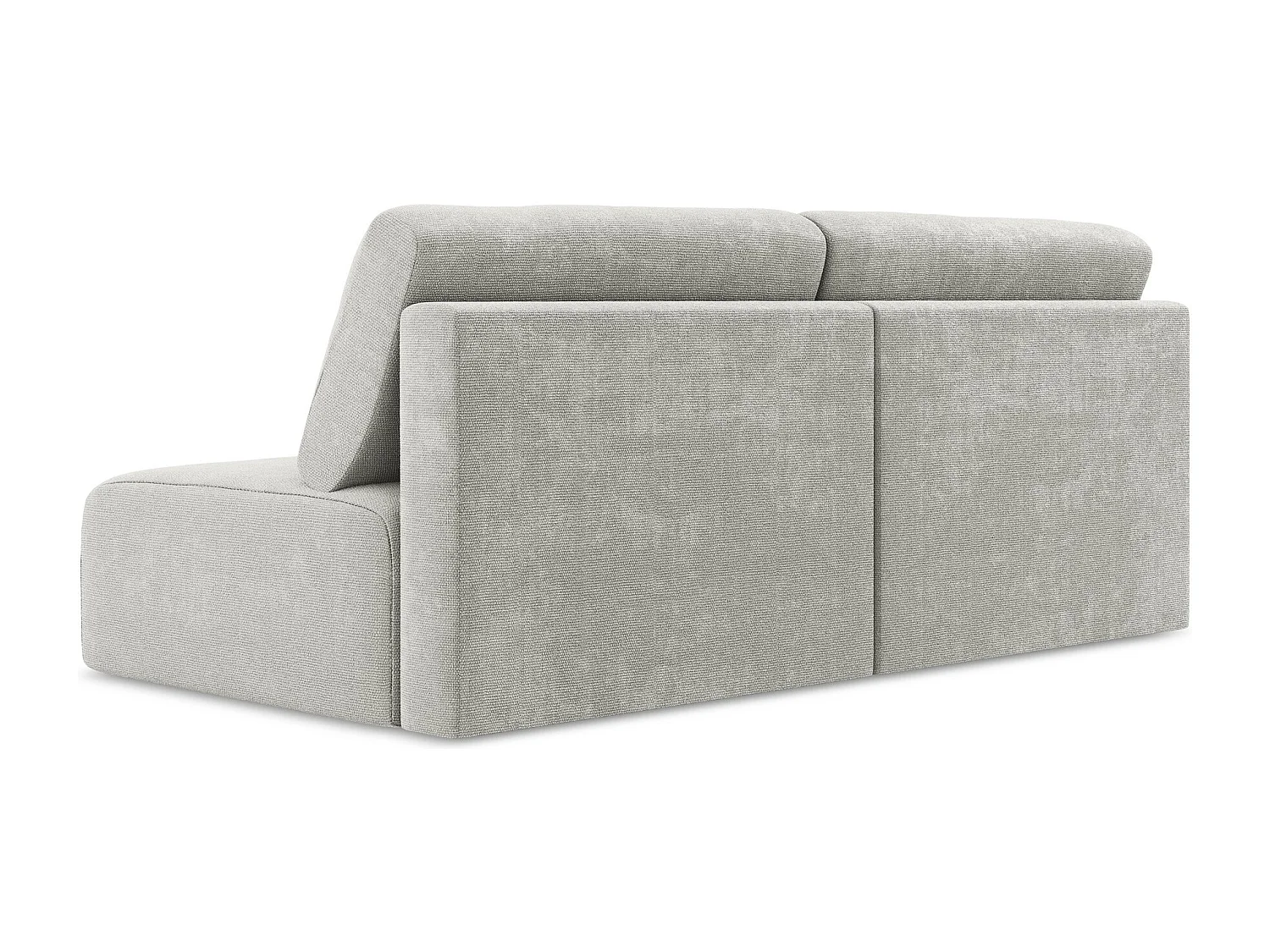 3-Sitzer Sofa ohne Armlehne mit Schlaffunktion - / - Chenille - Hellgrau - KONA