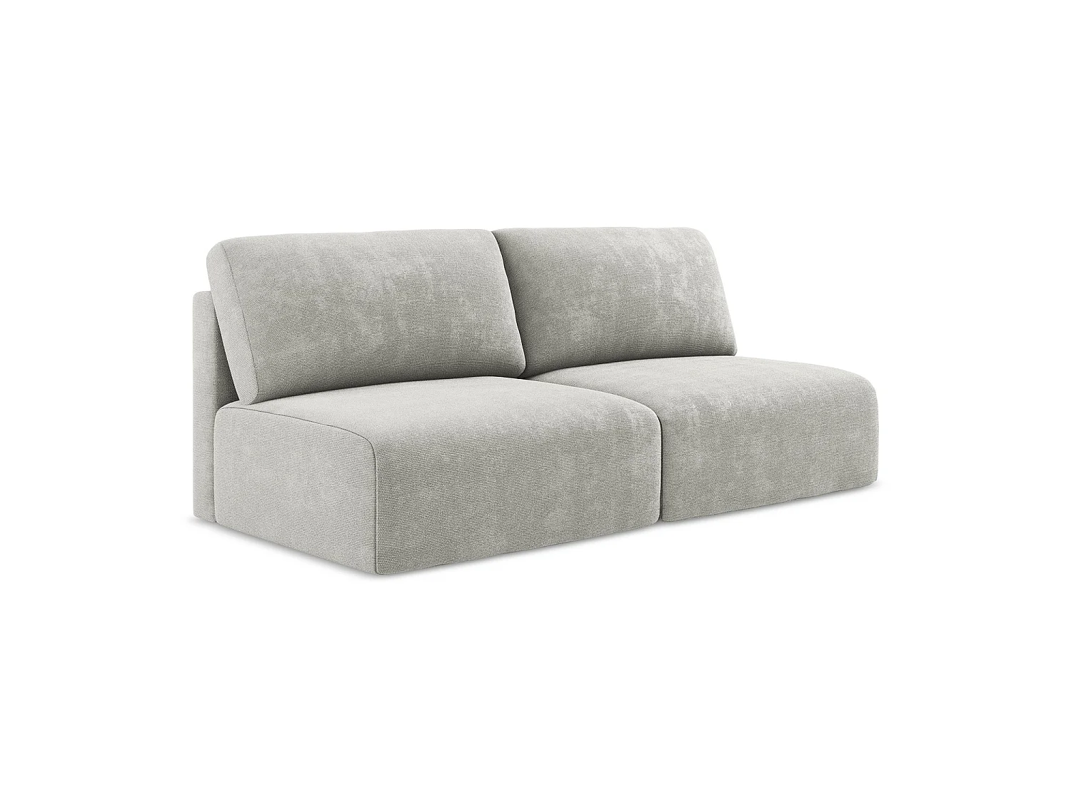 Driezits-slaapbank van lichtgrijs chenille stof - OSTIA