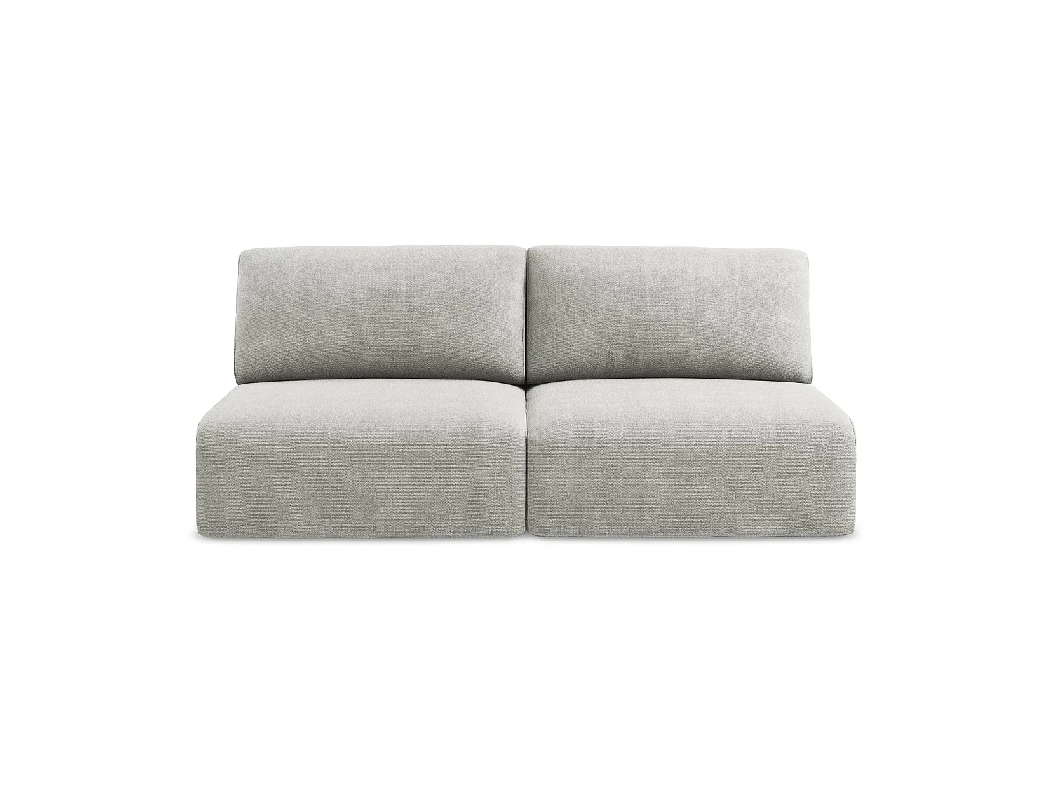 Driezits-slaapbank van lichtgrijs chenille stof - OSTIA