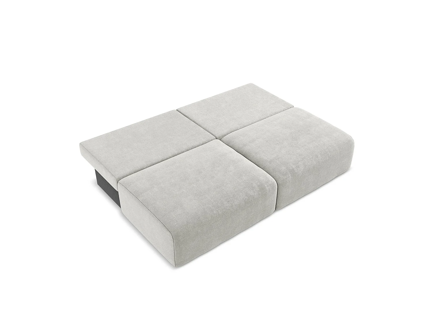 Driezits-slaapbank van lichtgrijs chenille stof - OSTIA